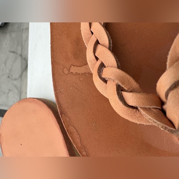 Maria Farro Grecian leather braided thong tan sandals sz 39 festival boho hippie - Picture 10 of 10